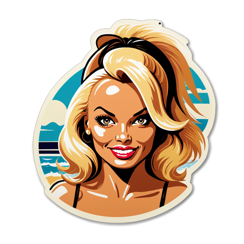 Samolepka stylizovaná jako Pamela Anderson