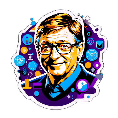 ביל גייטס עם אלמנטים טכנולוגיים עתידנים