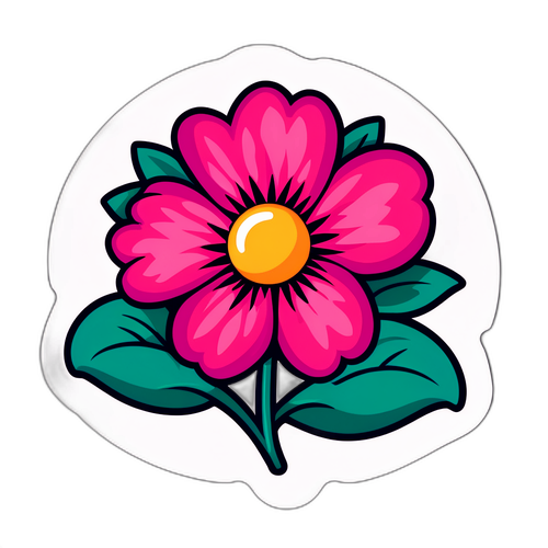 災害回復を象徴する花のステッカー