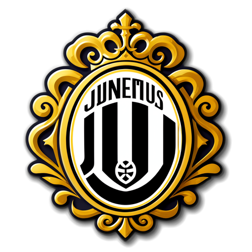 Sticker Maridadi ya Juventus Ikiwa na Alama ya Dhahabu na Mifumo ya Kifalme Iliyo Sasa!