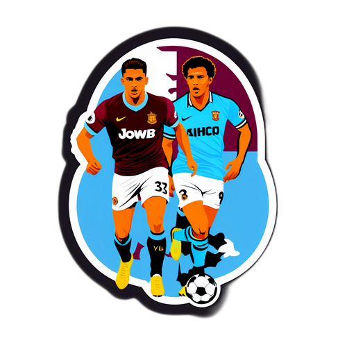 ת sticker עיצוב קלאסי של היריבות ההיסטורית בין אסטון וילה למנצ'סטר יונייטד