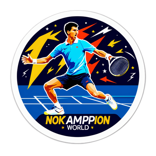 Autocollant dynamique de Novak Djokovic