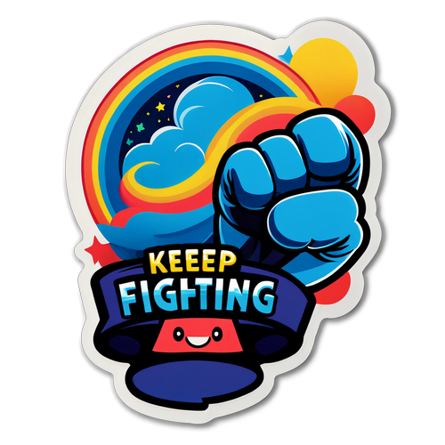 สติ๊กเกอร์แรงบันดาลใจ "Keep Fighting!"