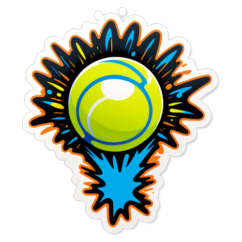 Adesivo UbiTennis: Palla da Tennis in Movimento