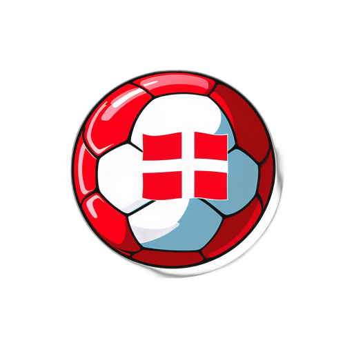Stiker z piłką reprezentującą Danię