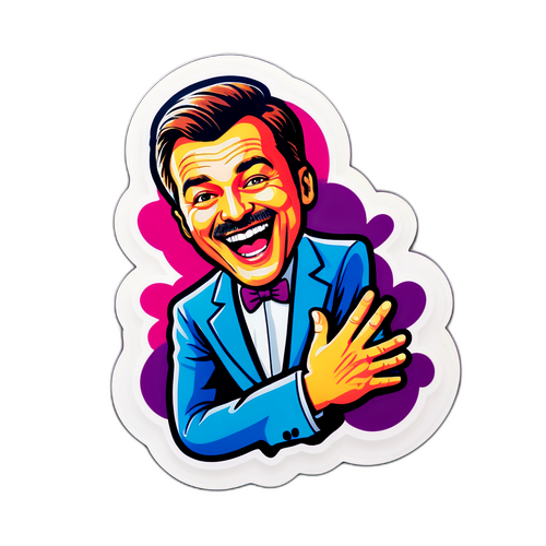 Barevná nálepka s Karel Šípem jako moderátorem