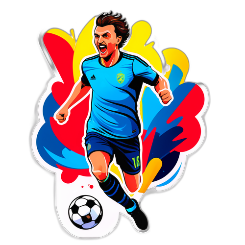 Sticker Serghei Mizil Celebrând un Gol