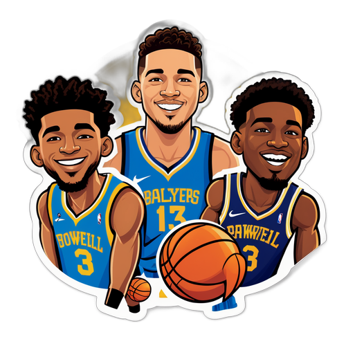 Masayang sticker ng Basketball Court