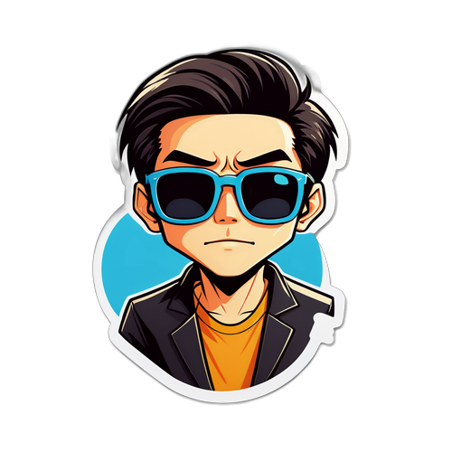 スタイリッシュサングラスをかけたキャラクターデザイン