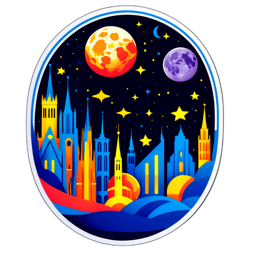 Σχεδίαση με Ζωηρά Χρώματα που Ενσωματώνει το Inter και το Φεγγάρι του Μιλάνο