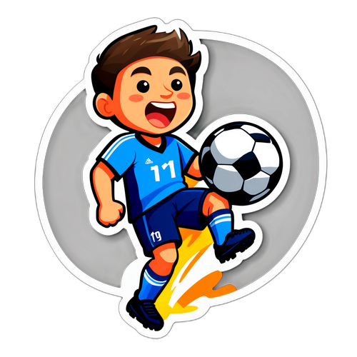 선수와 축구공 스티커