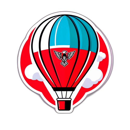 Stiker Club Atlético Huracán dengan Motif Balon Udara