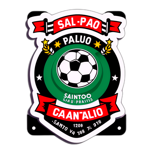 Sticker Vintage Pertandingan Futebol São Paulo vs Santos