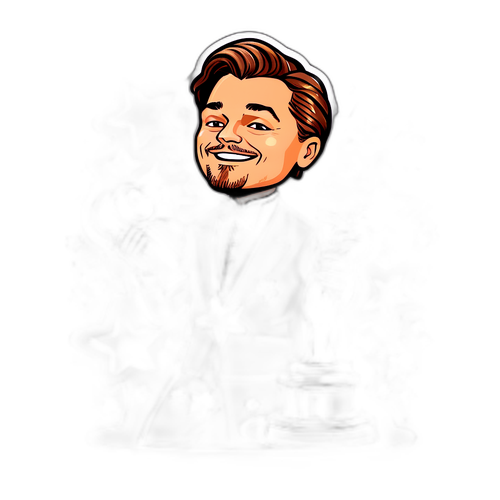 Hravý karikatura Leonarda DiCapria s Oscarem