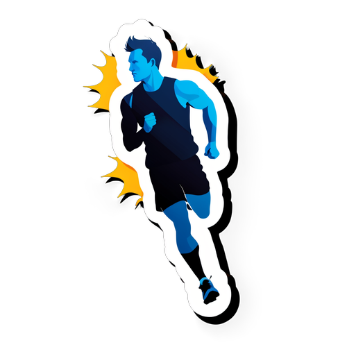 Dynamic Atletisk Bevegelse Sticker