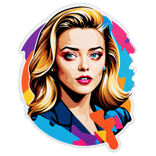 Pop-art stil klistremerke av Amber Heard