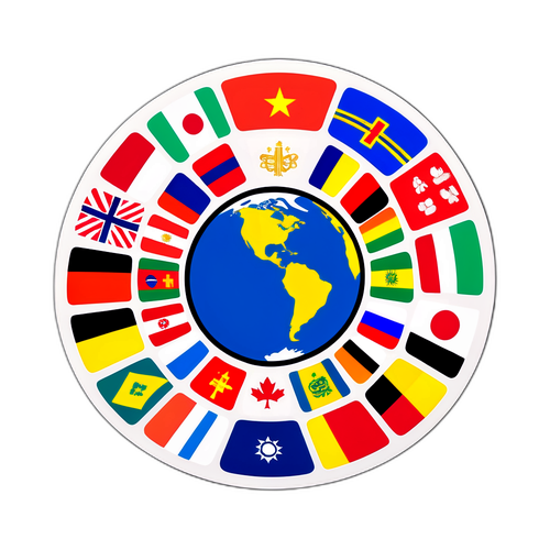 Autocolant tematic pentru un turneu internațional de fotbal