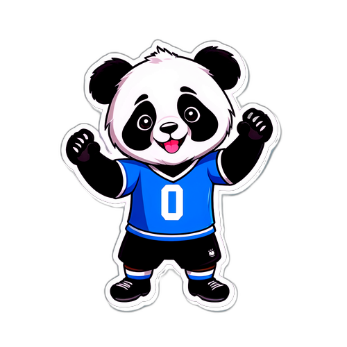 Stiker Maskot Panda Ceria