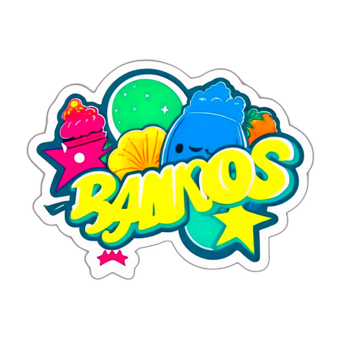Stiker Meriah 'Cek Bansos' dengan Warna Cerah