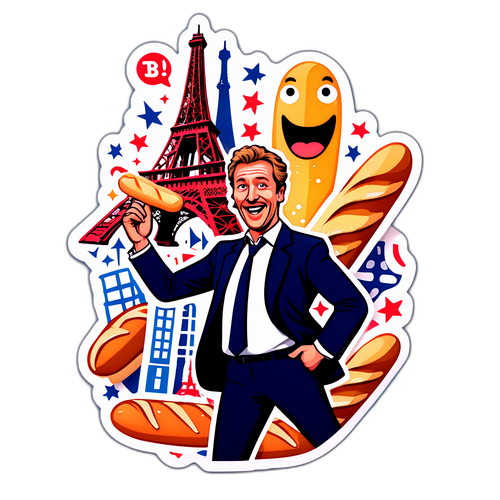 Sticker van Benoit Poelvoorde in een komische pose