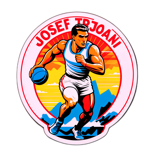 Vintage nálepka Josefa Trojana