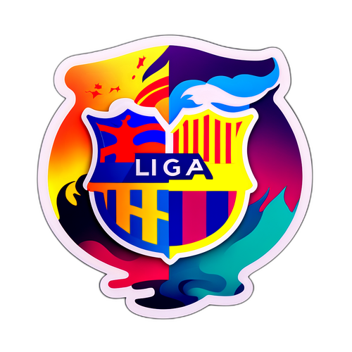 Логотип Ла Ліги у яскравих кольорах з димним ефектом