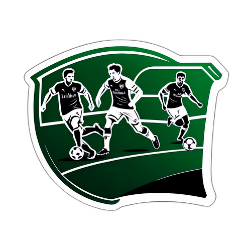 Stylizované fotbalové hřiště s hráči Arsenal