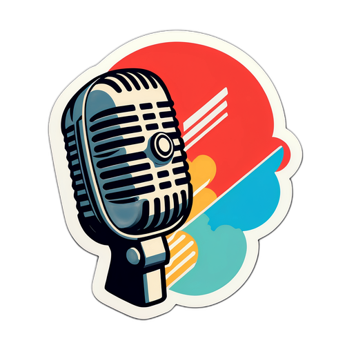 Microfone Vintage com Logo do Jornal Nacional