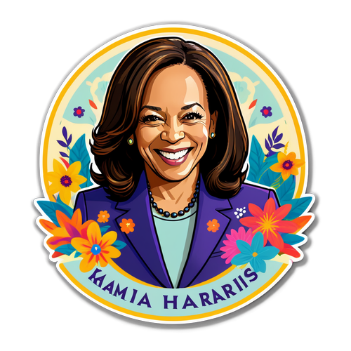 Empowerment in Bloom: Discover the Stunning 'Madam Vice President' Sticker Celebrating Kamala Harris!