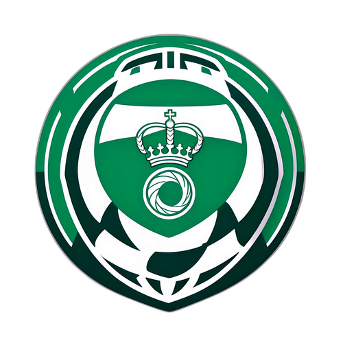 Stema Sporting Lisabona și Marseille împletite cu un fotbal în centru