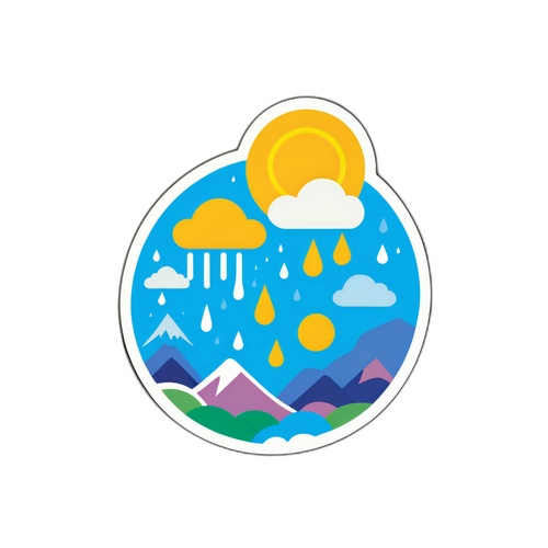 天気のインフォグラフィックステッカー