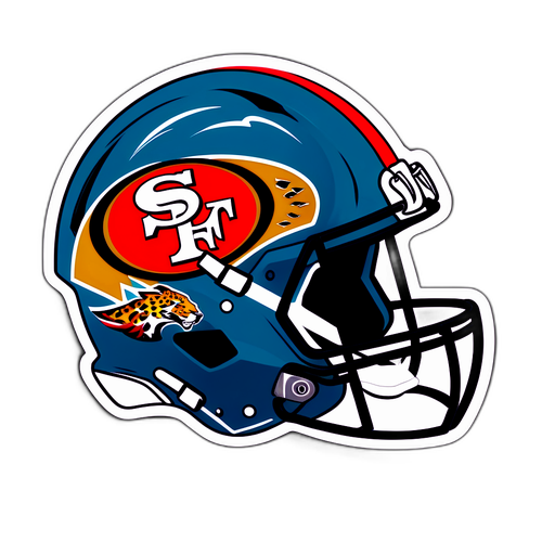 Vintage Football Helmet na may 49ers at Jaguars Logos