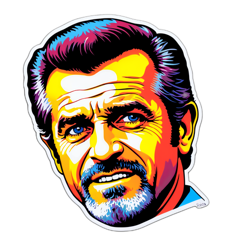 Naklejka przedstawiająca Mel Gibsona w stylu pop-art