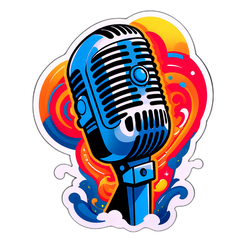 Autocollant microphone vintage pour 50 Cent