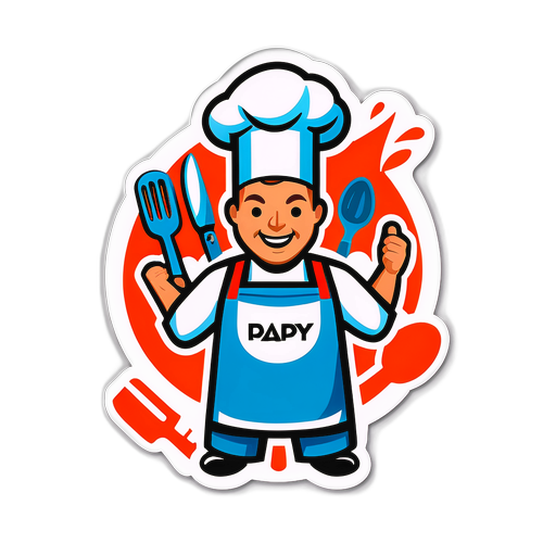 Chef Apron and Utensils Design Sticker