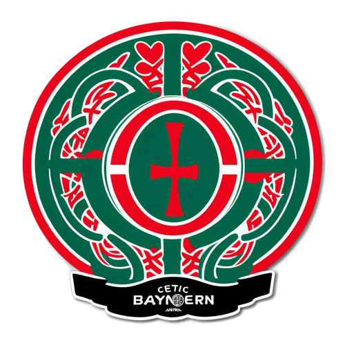 Ein kreatives Symbol für Celtic und Bayern im Fußballfeld-Layout