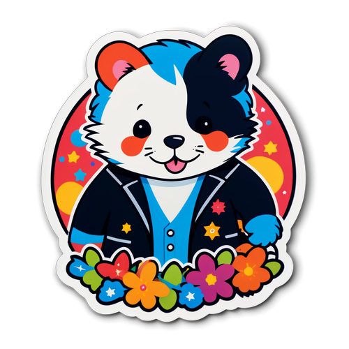 Colorful Panda Character Sticker