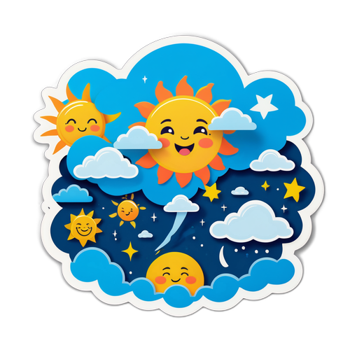 Stiker Cuaca Ceria