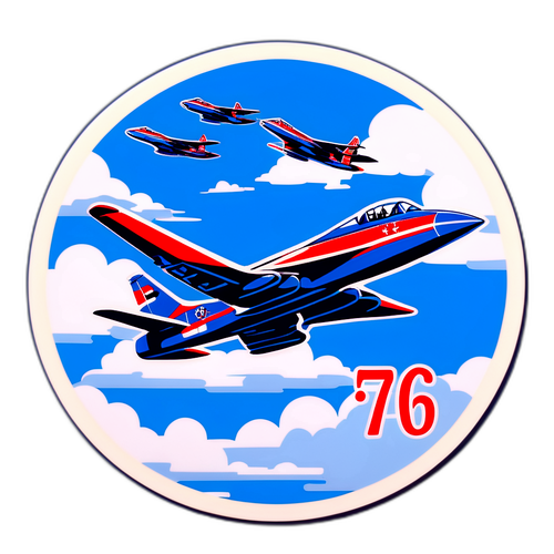 庆祝人民空军成立76周年的贴纸