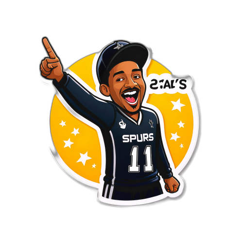 Adesivo Engraçado de Torcedor Empolgado do Spurs
