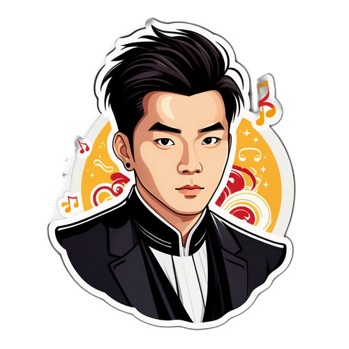 音樂天才張俊杰的经典与现代融合贴纸