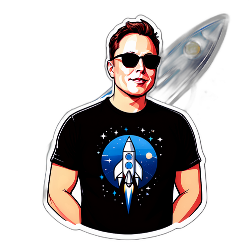 Autocollant stylisé d'Elon Musk