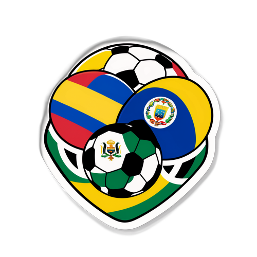 Stiker Meriah Bendera Kolombia dan Brazil