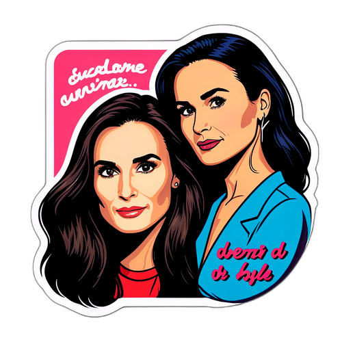 Stickers z Demi Moore w stylu lat 90-tych