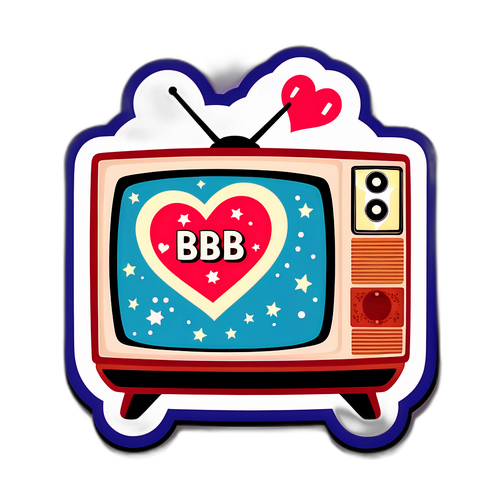 Televisão Vintage com Frase 'BBB Hoje'