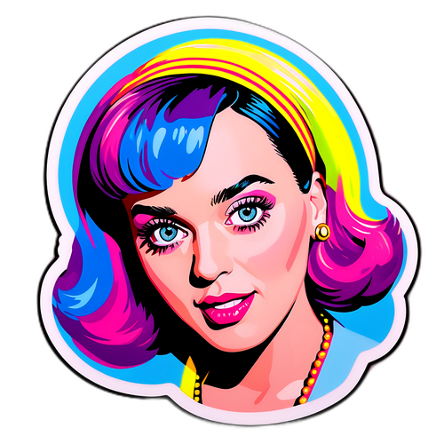Portrait pop art de Katy Perry en couleurs pastel