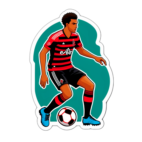 Thiết kế sticker cầu thủ Flamengo với kỹ thuật điêu luyện