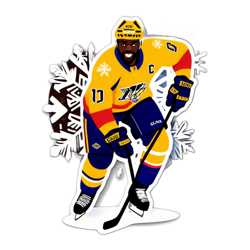 Dynamic Hockey Action Sticker