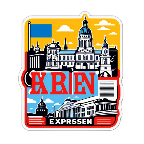 Sticker med sjovt avisdesign