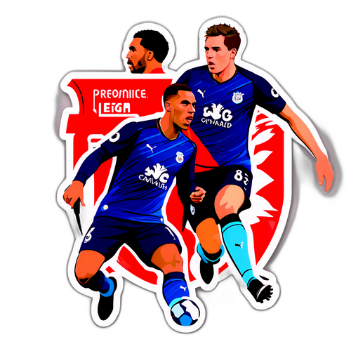 프리미어 리그 대표 선수를 보여주는 스티커 디자인